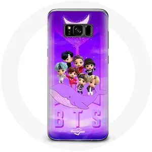 Coque pour Samsung Galaxy S8 BTS TinyTAN Animation Affiche RM Jin Suga J-Hope Jimin Jungkook Et V Zero O’Clock Maniacase