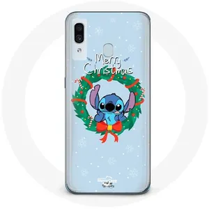 Coque pour Samsung Galaxy A20e Stitch neige joyeux Noël bleu Maniacase pas cher