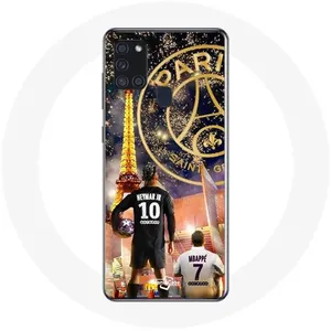 Coque pour Samsung Galaxy A21s PSG Neymar et Mbappé Joyeux noël Maniacase pas cher