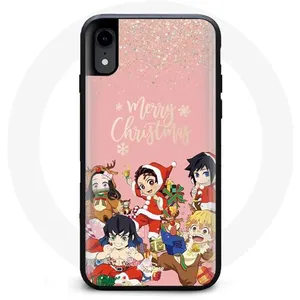Coque pour Iphone XR Demon slayer merry christmas affiche Anime Manga Maniacase pas cher