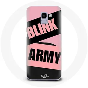 Coque pour Samsung Galaxy A6 2018 BTS ARMY Et Blackpink Blink Rose Noir Maniacase pas cher