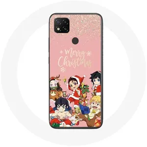 Coque pour Xiaomi Redmi 9C Demon slayer merry christmas affiche Anime Manga Maniacase pas cher