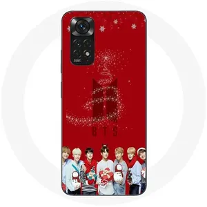 Coque pour Xiaomi Redmi Note 11 4G BTS Bangtan Garçons Fond Rouge Cadeau de Noël 2023 Maniacase pas cher