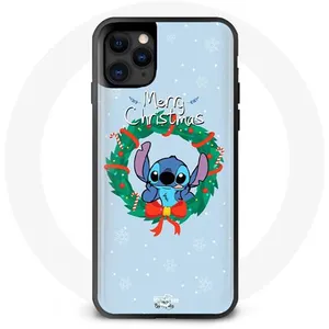 Coque pour Iphone 12 Stitch neige joyeux Noël bleu Maniacase pas cher
