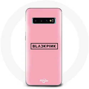 MANIACASE Coque pour Samsung Galaxy S10 Blackpink Groupe de K-pop Logo Fond Rose pas cher