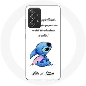 MANIACASE Coque pour Samsung Galaxy A33 5G Lilo et Stitch Ohana Citation Blanc M... pas cher
