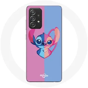 Coque pour Samsung Galaxy A33 5G Stitch et angel bleu rose Maniacase pas cher