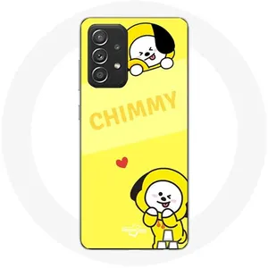 Coque pour Samsung Galaxy A52 BTS Bangtan BT21 Chimmy Jimin Fond Jaune Maniacase pas cher