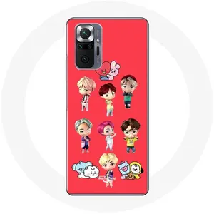 Coque pour Xiaomi Redmi Note 10 Pro BTS TinyTAN Animation BT21 Affiche Maniacase pas cher
