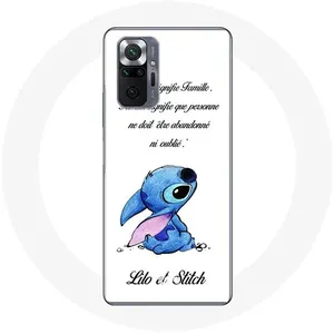 MANIACASE Coque pour Xiaomi Redmi Note 10 Pro Lilo et Stitch Ohana Citation Blan... pas cher