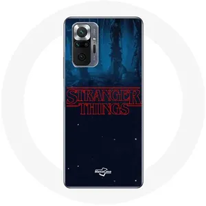 Coque pour Xiaomi Redmi Note 10 Pro Stranger Things logo Fond Bleu de la saison 2 Maniacase pas cher
