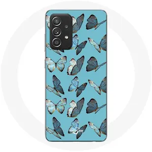 Coque pour Samsung Galaxy A33 5G papillons Fond bleu Maniacase pas cher