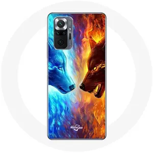 Coque pour Xiaomi Redmi Note 10 Pro Loup de Glace et de feu Maniacase pas cher