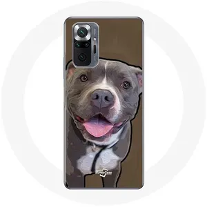 Coque pour Xiaomi Redmi Note 10 Pro Chien Pitbull Blanc gris Maniacase pas cher