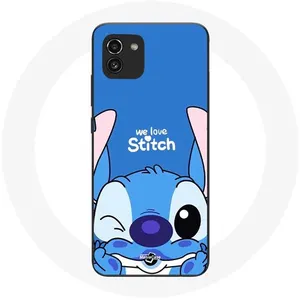 Coque pour Samsung Galaxy A03 Stitch mignon fond bleu Maniacase pas cher