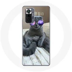 Coque pour Xiaomi Redmi Note 10 Pro Chat avec Lunettes de vue violettes Maniacase pas cher