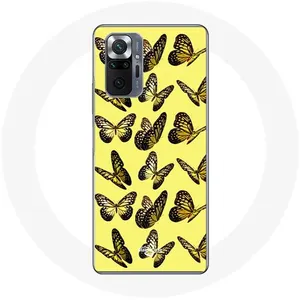 Coque pour Xiaomi Redmi Note 10 Pro Papillons Fond Jaune Maniacase pas cher