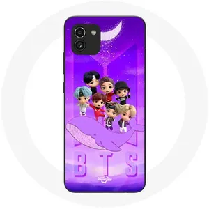MANIACASE Coque - BTS - Samsung Galaxy A03 - Silicone - Souple - Violet pas cher