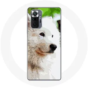 Coque pour Xiaomi Redmi Note 10 Pro Chien Samoyède Blanc Maniacase pas cher