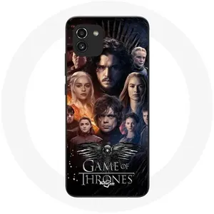 Coque pour Samsung Galaxy A03 Game of Thrones Saison 8 Le Trône de Fer L'affiche de L'équipage Logo Aigle Gris Maniacase pas cher