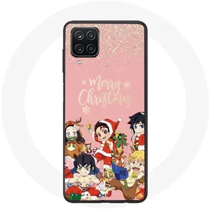 Coque pour Samsung Galaxy A12 Demon slayer merry christmas affiche Anime Manga Maniacase pas cher