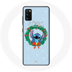 Coque pour Samsung Galaxy A41 Stitch neige joyeux Noël bleu Maniacase pas cher