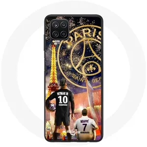 Coque pour Samsung Galaxy A12 PSG Neymar et Mbappé Joyeux noël Maniacase pas cher
