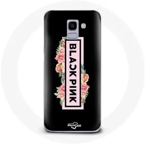 Coque pour Samsung Galaxy A6 2018 Blackpink Groupe de K-pop Logo Fond Noir Maniacase pas cher