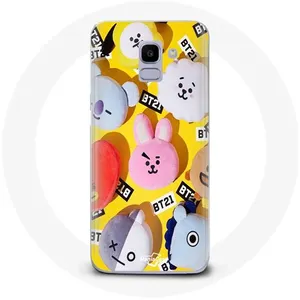 Coque pour Samsung Galaxy J6 2018 BTS Bangtan Sonyeondan BT21 Tata Chimmy Cooky Rj Shooky Koya Mang Et Van Maniacase pas cher