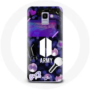 Coque pour Samsung Galaxy A8 2018 Bangtan Sonyeondan Logo BTS Et Logo ARMY I Purple You Maniacase pas cher