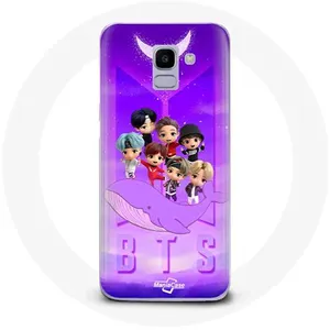 Coque pour Samsung Galaxy A6 2018 BTS TinyTAN Animation Affiche RM Jin Suga J-Hope Jimin Jungkook Et V Zero O’Clock Maniacase pas cher