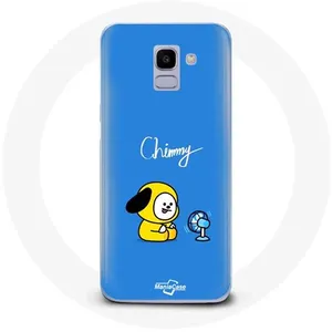 Coque pour Samsung Galaxy J6 2018 Bangtan BTS BT21 Chimmy Jimin Fond Bleu Maniacase pas cher