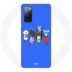 Coque pour Samsung Galaxy S20 FE BTS BT21 Tata Chimmy Cooky Rj Koya Shooky Et Mang Jouent De la musique Fond Bleu Maniacase pas cher