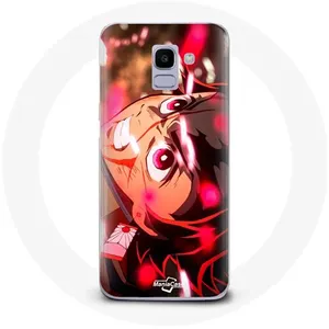 Coque pour Samsung Galaxy A8 2018 Tanjiro Demon Slayer Kimetsu no Yaiba en colère Maniacase pas cher