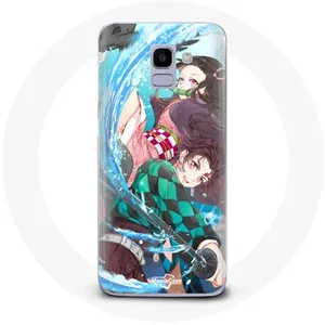 Coque pour Samsung Galaxy A6 2018 Tanjiro et Nezuko Demon Slayer Kimet...