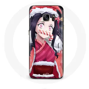 Coque pour Samsung Galaxy S7 Edge Anime Demon Slayer Kamado Nezuko Le jour de Noël 2023 Maniacase pas cher