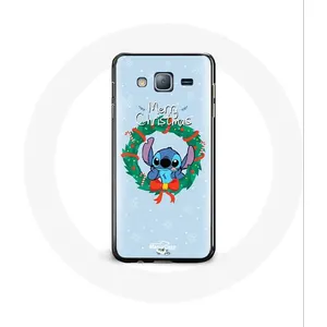 Coque pour Samsung Galaxy J3 Stitch neige joyeux Noël bleu Maniacase pas cher
