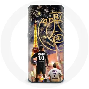 Coque pour Samsung Galaxy A5 2016 PSG Neymar et Mbappé Joyeux noël Maniacase pas cher