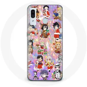 Coque pour Samsung Galaxy A30 Demon slayer merry christmas affiche le cadeau de noël Maniacase pas cher