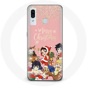 Coque pour Samsung Galaxy A20 Demon slayer merry christmas affiche Anime Manga Maniacase pas cher