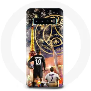 Coque pour Samsung Galaxy S10 Edge PSG Neymar et Mbappé Joyeux noël Maniacase pas cher