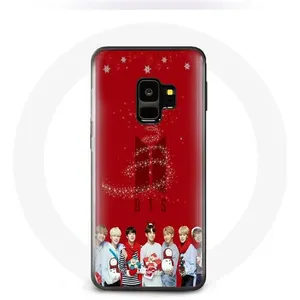 Coque pour Samsung Galaxy S9 Plus BTS Bangtan Garçons Fond Rouge Cadeau de Noël 2023 Maniacase pas cher
