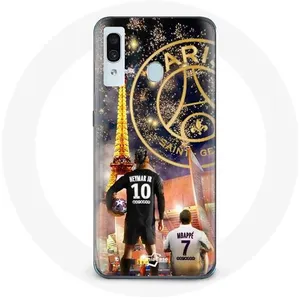 Coque pour Samsung Galaxy A40 PSG Neymar et Mbappé Joyeux noël Maniaca... pas cher