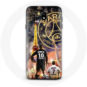 Coque pour Samsung Galaxy J5 2017 PSG Neymar et Mbappé Joyeux noël Maniacase pas cher