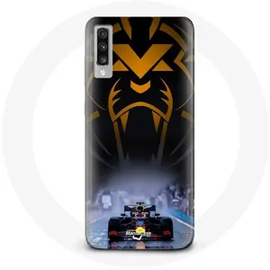 Coque pour Samsung Galaxy A70 Formule 1 Sebastian Vettel Pilote automobile F1 Noir Maniacase pas cher