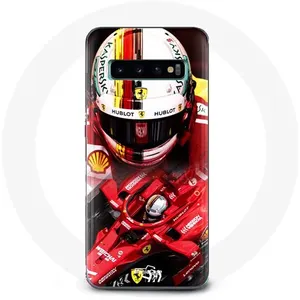 Coque pour Samsung Galaxy S10 Formule 1 Sebastian Vettel F1 Rouge Maniacase pas cher