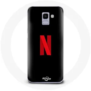 Coque pour Samsung Galaxy J6 2018 Netflix Logo rouge fond noir Maniacase pas cher