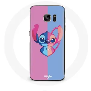 Coque pour Samsung Galaxy S7 Edge Stitch et angel bleu rose Maniacase pas cher