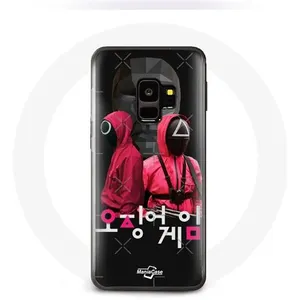 MANIACASE Coque pour Samsung Galaxy S9 Squid Game Affiche masques soldats logo c... pas cher