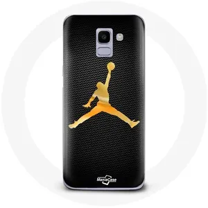 Coque pour Samsung Galaxy J6 2018 Air michael jordan logo jaune Maniacase pas cher